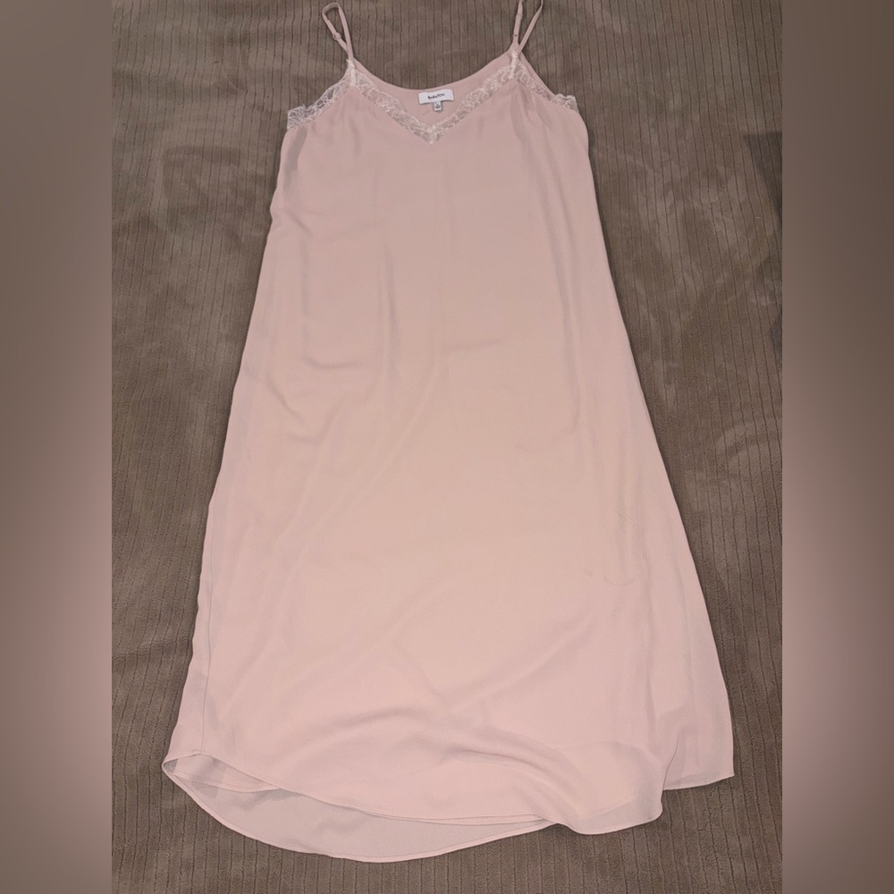 Babaton Pale Pink Lace-Trim Slip XS